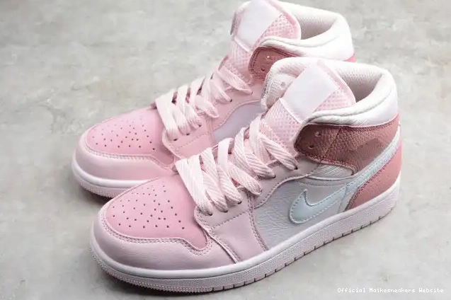 Official Maikesneakers Mid CW5379-600 Jordan Air 1 Pink Digital 0430